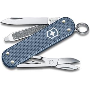 Victorinox Classic SD Alox Limited Edition 2026 - Coltellino tascabile, 5 funzioni, piccolo, prodotto in Svizzera, con forbici, in confezione regalo, colore: Blu ghiaccio