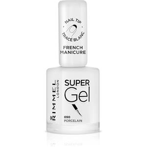 Rimmel London Smalto Unghie Super Gel, 12 ml, French Manicure, Nail Polish Effetto Gel a Lunga Durata, 090 Porcelain