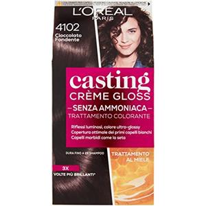 L'Oréal Paris Casting Creme Gloss Tinta Capelli 4102 Cioccolato Fondente - Senza Ammoniaca, Fragranza Piacevole, Fino a 28 Shampoo