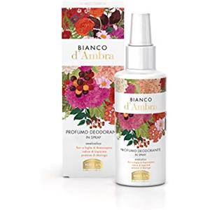 Helan, Bianco d'Ambra, Deodorante Donna Spray Delicato, senza Sali di Alluminio né Alcol, Dermopurificante e Astringente - Profumo Deodorante Traspirante, con Olii Essenziali, 100 ml - Made in Italy