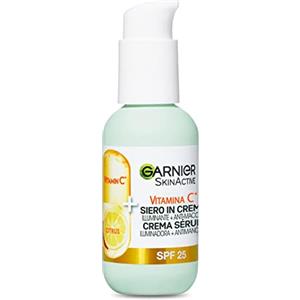 Garnier Siero in Crema Vitamina C SkinActive, 2 in 1 Siero Vitamina C e Crema Viso Idratante SPF25, Anti-Macchie e Illuminante, Non unge, Adatto a Tutti i Tipi di Pelle, 50 ml, packaging may vary