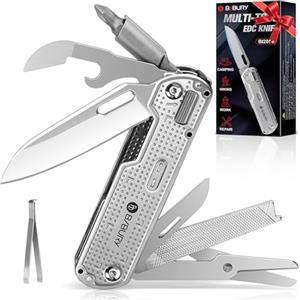BIBURY Idee Regalo Uomo Compleanno, Multitool Coltello Multiuso in Acciaio Inox, Coltellino Svizzero per Campeggio, Fai-da-te, Regalo Anniversario per Lui, Regali Natale Originali, Regali per Lui
