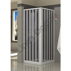 Linea Doccia - Box Doccia in PVC a Soffietto 2 Lati Estensibile | Apertura Angolare Reversibile | Facile Installazione | Misura 70x90xh185 cm, Bianco, PVC