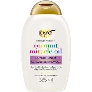 OGX Balsamo Damage Remedy + Coconut Miracle Oil, Balsamo capelli crespi idratante con Olio di Cocco, Trattamento districante capelli secchi, danneggiati o crespi con effetto districante, 385 ml