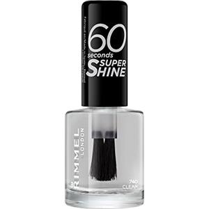 Rimmel London Rimmel 60 Seconds Super Shine Smalto, Smalto asciugatura rapida, Colore vibrante, A lunga tenuta, 8 ml, 740 Clear