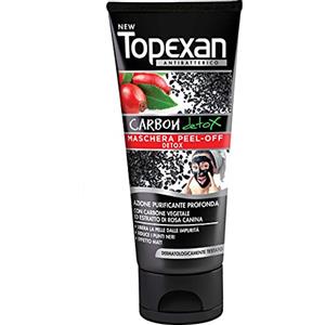 Topexan NEW TOPEXAN Maschera Peel-Off Detox con Carbone Vegetale ed Estratto di Rosa Canina - Azione Purificante profonda e Detossinante - Riduce i punti neri - Effetto matt a lunga durata 100 ml