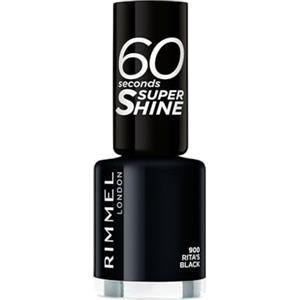 Rimmel London Smalto Unghie 60 Seconds Super Shine - Asciugatura Rapida e Lunga Durata - 900 Rita's Black - 8 ml