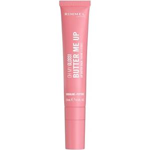 Rimmel London Oh My Gloss Butter Me Up Lip Butter Balm, Balsamo labbra idratante, Balsamo labbra colorato, Cura delle labbra, Idratazione, Nutriente, Squalano, 15 ml, 002 Bubble Gum