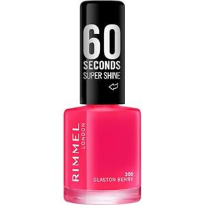 Rimmel London Rimmel 60 Seconds Super Shine Smalto, Smalto asciugatura rapida, Colore vibrante, A lunga tenuta, 8 ml, 300 Glaston Berry
