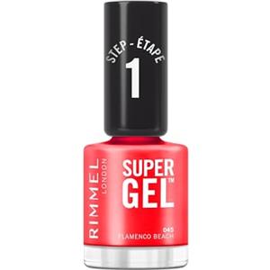 Rimmel London Smalto Unghie Super Gel, 12 ml, Effetto Gel a Lunga Durata, 045 Flamenco Beach (Rosso)