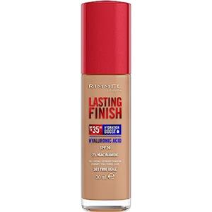 Rimmel London Lasting Finish 35H, 203 True Beige, fondotinta, lunga tenuta, idratante, formula vegana, alta coprenza, 30ml