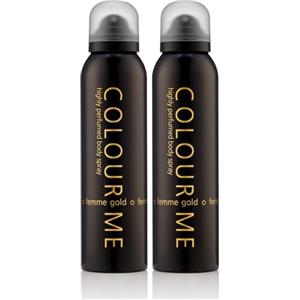 COLOUR ME Gold Femme Profumo da donna, Spray corpo 150 ml, fragranza di lusso, persistente Fragranza da donna di Milton-Lloyd (Confezione da 2)