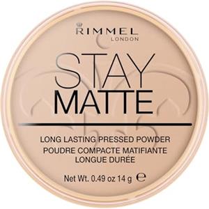 Rimmel London Cipria Compatta Stay Matte, Polvere Opacizzante a Lunga Tenuta per Pelli Grasse e Miste, 005 Silky Beige- 14 g