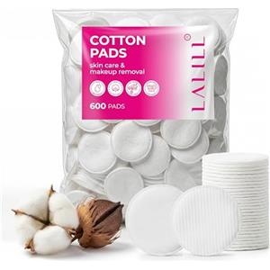 LALILL Cotton Pads, Pack of 600, Lint-Free Make-Up Pads, Effective Facial Cleansing for Her, Cosmetic Pads, Suitable for Sensitive Skin, in Bag, for Make-Up, Salon, Lotion
