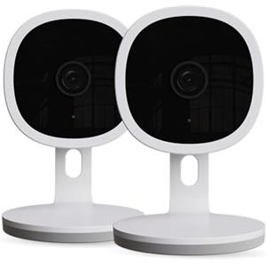 CALEX Telecamera di Sicurezza Intelligente, Telecamera IP WiFi 2K con Controllo tramite App, Visione Notturna e Audio Bidirezionale, per Interni, 2-pack