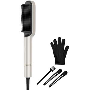 Cecotec Spazzola lisciante InstantCare Liscia. 25 denti, 5 temperature, tutti i tipi di capelli, rivestimento in ceramica, chip intelligenti, riscaldamento a 30 s, guanto termico e pinze incluse