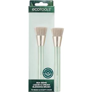 EcoTools Sea Gems Liquid & Cream Blending Brush, Foundation, Contour & Blush Makeup Brush for Smooth Buildable Coverage, Sustainable Design, Vegan & Cruelty-Free, 1 Count