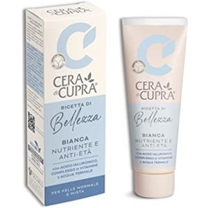 Cera di Cupra, Crema Bianca Nuova Formulazione, con Acido Ialuronico, Vitamine e Acqua Termale, Azione Idratante e Antietà, Made in Italy, Dermatologicamente Testata, Tubetto da 75 ml