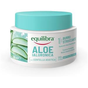 Equilibra, Aloe Ialuronica Burro Struccante Viso, con Burro di Aloe, Acido Ialuronico e Centella Asiatica, Doppia Detersione, Adatto a Pelli Sensibili, Clinicamente Testato, 80ml