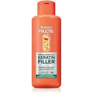 Garnier Fructis, Trattamento con Risciacquo, Per Tutti i Capelli Danneggiati, Riparazione Profonda, Per Capelli Più Forti, Con Olio di Marula e Cheratina, Keratin Filler, Ripara&Rinforza, 200 ml