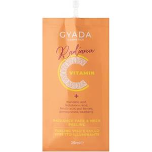 GYADA COSMETICS, Radiance Face & Neck Peeling, Peeling Viso e Collo Illuminante, Stimola il Ricambio Cellulare, Contrasta Macchie Scure, Segni dell'Età e d'Espressione, a Base di Vitamina C, 25 ml