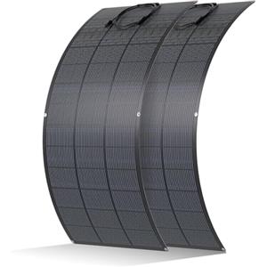 ECO-WORTHY Pannello Solare Flessibile da 400 W, 18BB Materiale ETFE Monocella 25% Alta Conversione per Balcone, Camper, Roulotte, Barca, Tetto, Campeggio, Casa, Yacht, Superfici irregolari