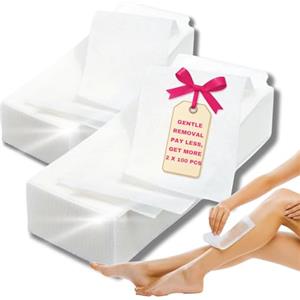 LALILL Strisce Depilatorie 200 Pezzi - Strisce in Tessuto Non Tessuto per Ceretta Calda e Pasta di Zucchero - Corpo, Viso, Ascelle, Zona Bikini - Epilazione Professionale