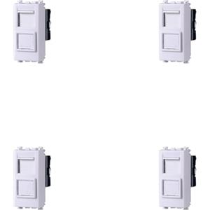 A2ZWORLD 4 Pezzi Connettore Rete Presa Dati RJ45 CAT5E, Compatibile Con Vimar Arke, Colore Bianco