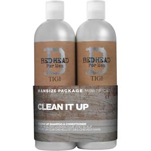 TIGI Bed Head for Men by TIGI Clean Up Shampoo & Conditioner Set, set shampoo e balsamo 2 x 750 ml con pulizia profonda e freschezza per il cuoio capelluto