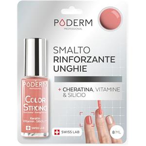 PODERM Smalto Rinforzante Unghie - Corallo | Ripara e Rinforza le Unghie Danneggiate e Indebolite da Smalti Semipermanenti | Biotina, Silicio e Cheratina | Sviluppato da un Podologo in Svizzera