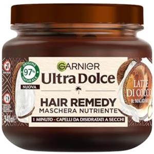 Garnier Ultra Dolce Maschera Nutriente, Per Capelli da Disidratati a Secchi, Azione In 1 Minuto, Con Latte di Cocco e Macadamia, Hair Remedy, 340 ml