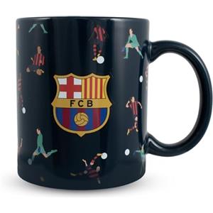 Hy-Pro Tazza da caffè con licenza ufficiale Barcelona in ceramica con motivo giocatore, 11oz/325 ml, per amanti del calcio, adatta al microonde e alla lavastoviglie