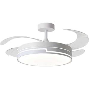 BEL AIR HOME - Ventilatore da Soffitto ROBIN - Motore DC Silenzioso - Pale Scomparsa - Luce LED 36W, 3000K/4000K/6500K - Telecomando Incluso - Ventilatore con Luce, Bianco, Metallo