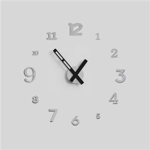 Giallobus - Orologio da Parete Adesivo Grande Float - Typos - Legno Mdf - Float ⌀ 60/80/110cm - 14 - White cement - Orologio da parete moderno - Numeri adesivi 3d - Diametro variabile 60/80/100cm