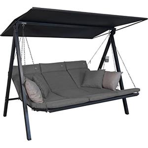 Angerer Freizeitmöbel GmbH Dondolo Hollywood Lounge Smart - Dondolo da giardino Made in Germany - altalena per sedersi, sdraiarsi e rilassarsi, con funzione letto - facile da montare (grigio chiaro)