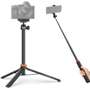 NEEWER BASICS 59"Selfie Stick Tripod Compatibile con iPhone Canon Sony Fotoamera DSLR, Piccolo Treppiede da Tavolo Portatile in Metallo con Testa Sfera a 360° Supporto Telefono per Riprese Video Film