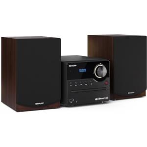 SHARP XL-B517D(BR) Microcatena Sound System Stereo con radio DAB+, FM, Bluetooth, CD-MP3, riproduzione USB, altoparlanti in legno e 45 W colore marrone