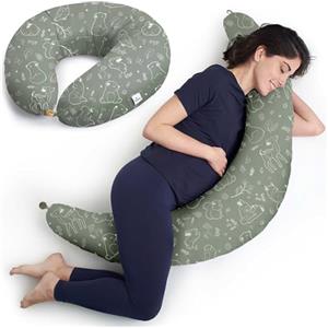 Niimo Cuscino Allattamento e Gravidanza XXL - OEKO-TEX® Standard 100, Cuscino Gravidanza per Dormire con Federa 100% Cotone, Vincitore Del Doppio Platino Nel 2022, Ciambella Allattamento Neonato