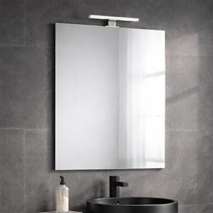 Kiamami Valentina - Specchio Bagno Reversibile 80X60 Con Lampada Cromata 30 Cm
