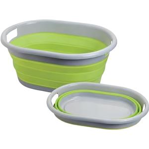 Generico Bacinella Pieghevole Bucato Multiuso con Manici 17 Litri Bacinella Salva Spazio Cesta Pieghevole Catino Secchio Portabiancheria Plastica Silicone Bacino Cesto Verdure per Campeggio Casa Picnic Camper