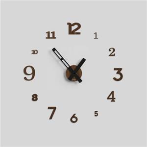 Giallobus - Orologio da Parete Adesivo Grande Float - Typos - Legno Mdf - Float ⌀ 60/80/110cm - 08 - Walnut - Orologio da parete moderno - Numeri adesivi 3d - Diametro variabile 60/80/100cm