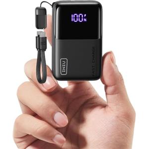 INIU 10000mAh Power Bank, Mini 45W Ricarica Rapida Caricatore Portatile | Cavo USB C Staccabile, Idoneo per Volo, Essenziali da Viaggio, PowerBank per iPhone 17 16 Pro, Samsung S26, Xiaomi, iPad ecc.