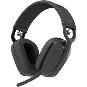Logitech Zone Vibe 100 Cuffie Wireless Over-Ear Leggere con Microfono con Eliminazione del Rumore, Auricolare Bluetooth Multipoint, Compatibile con Teams, Google Meet, Zoom, Mac/PC - Grigio