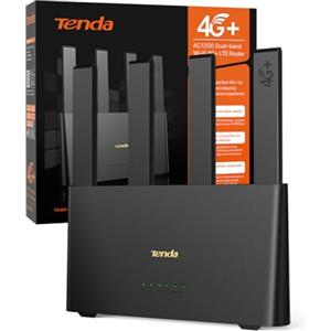 Tenda 4G08 Router 4G+, Router WiFi con SIM, Modem 4G AC1200 Dual-Band, LTE Mobile CAT6 300Mbps, Scheda Nano SIM, 4 Antenne Esterne, Porta LAN/WAN Gigabit, OpenVPN, MU-MIMO, Mesh Wi-Fi+, Plug & Play