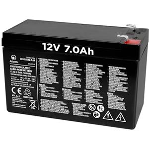 Atlantis batteria piombo 12v 7ah ermetica (VRLA), adatta per UPS Gruppi di Continuità, Videosorveglianza, Sistemi di allarme, mobilità elettrica, giocattoli, attacco faston F2 6,3mm, A03-BAT12-7.0A