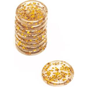 Craftelier - Anelli a Disco Glitterati in Plastica S per Rilegare Agende o Album | Ideale per Scrapbooking e Progetti Artigianali | Confezione da 9 pezzi Diametro 25 mm - Colore Oro con Glitter