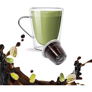 KICKKICK Pistacchio Capsule Compatibili con Nespresso (10PZ) Made in Italy Cialde di caffè Aromatizzato Solubile al Gusto di Pistacchio per Macchina da caffè Nespresso