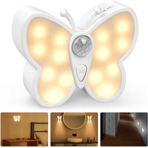 URAQT Luce Notturna con Sensore di Movimento, Luce Notturna Bambini, Luce a induzione Interna, 3 Modalit(AUTO/ON/OFF), 3 Colori Chiari Regolabile, LED Lampada da Comodino per Armadio, Scale, Bagni