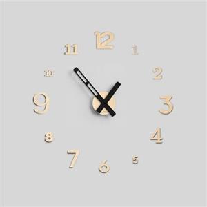 Giallobus - Orologio da Parete Adesivo Grande Float - Typos - Legno Mdf - Float ⌀ 60/80/110cm - 12 - Ash tree - Orologio da parete moderno - Numeri adesivi 3d - Diametro variabile 60/80/100cm