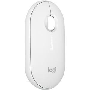Logitech Pebble Mouse 2 M350s wireless Bluetooth sottile, portatile, leggero, personalizzabile, clic discreti, Easy-Switch per Windows, macOS, iPadOS, Android, Chrome OS - Bianco